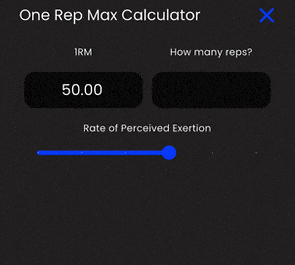One Rep Max Calculator demonstration